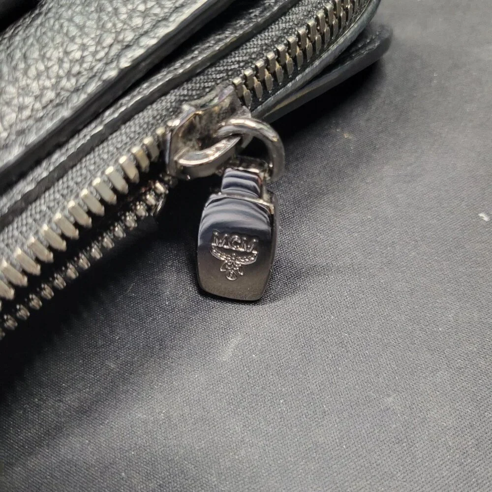MCM Black Leather Briefcase w/COA (Strap Not Included)